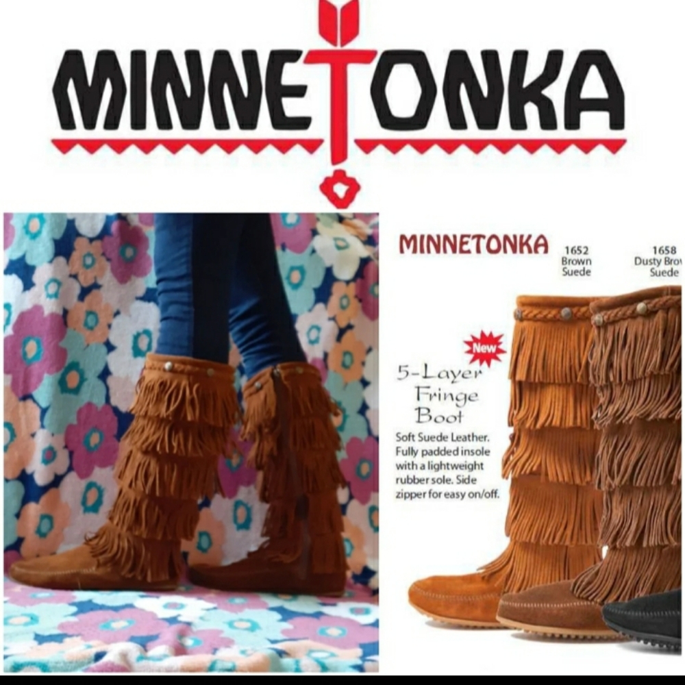 Minnetonka Moccasin | Fringed Suede Leather Boots